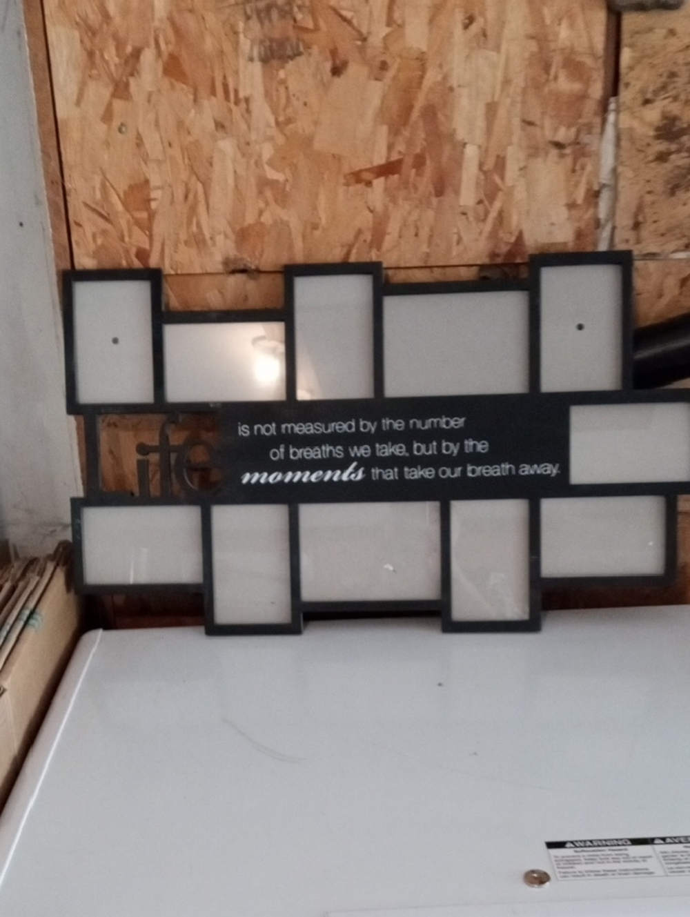 Black Multi-Opening Wall Photo Frame with Quote